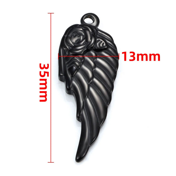 Stainless Steel Wings Pendant Necklace Jewelry Accessories With Vacuum Furnace Plating Gold And Electroplating Design