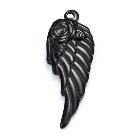 Stainless Steel Wings Pendant Necklace Jewelry Accessories With Vacuum Furnace Plating Gold And Electroplating Design