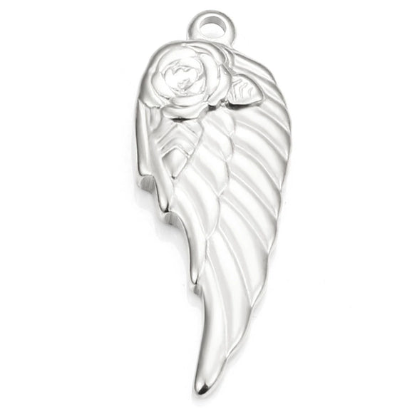 Stainless Steel Wings Pendant Necklace Jewelry Accessories With Vacuum Furnace Plating Gold And Electroplating Design