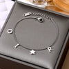 Stainless Steel Women's Anklet With Letters Pattern For Beach