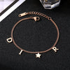 Stainless Steel Women's Anklet With Letters Pattern For Beach