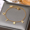 Stainless Steel Women's Anklet With Letters Pattern For Beach
