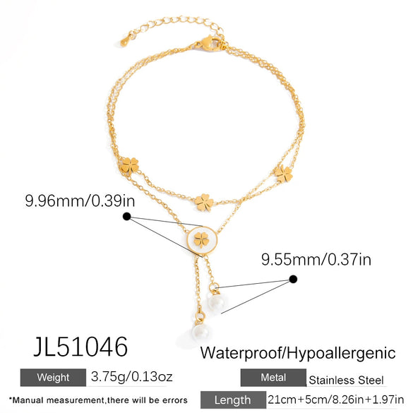 Stainless Steel Women's Anklets With Animal Zodiac Pattern Light Luxury Style 18K Gold Nonfading