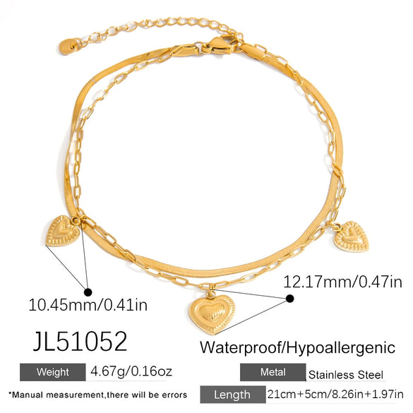 Stainless Steel Women's Anklets With Animal Zodiac Pattern Light Luxury Style 18K Gold Nonfading