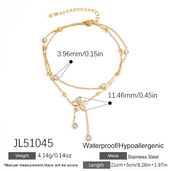Stainless Steel Women's Anklets With Animal Zodiac Pattern Light Luxury Style 18K Gold Nonfading
