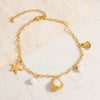 Stainless Steel Women's Anklets With Animal Zodiac Pattern Light Luxury Style 18K Gold Nonfading