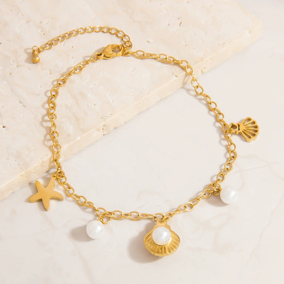 Stainless Steel Women's Anklets With Animal Zodiac Pattern Light Luxury Style 18K Gold Nonfading
