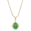 Stainless Steel Women's Baroquestyle Pendant Necklace With Leaf Animal And Zodiac Inlaid Gemstones