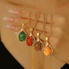 Stainless Steel Women's Baroquestyle Pendant Necklace With Leaf Animal And Zodiac Inlaid Gemstones