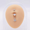 Stainless Steel Women's Body Piercing Jewelry Navel Ring With Heartshaped Butterfly Starshaped Leaves Pendant Alloy Inlaid Artificial And Semiprecious Stones Electroplated