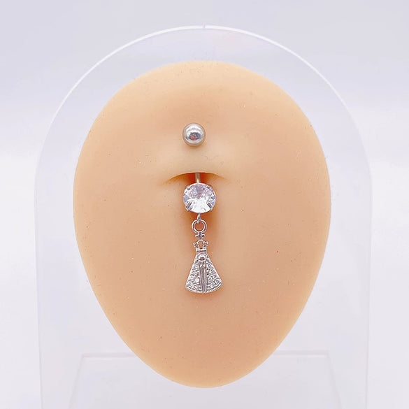 Stainless Steel Women's Body Piercing Jewelry Navel Ring With Heartshaped Butterfly Starshaped Leaves Pendant Alloy Inlaid Artificial And Semiprecious Stones Electroplated