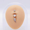 Stainless Steel Women's Body Piercing Jewelry Navel Ring With Heartshaped Butterfly Starshaped Leaves Pendant Alloy Inlaid Artificial And Semiprecious Stones Electroplated