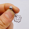 Stainless Steel Women's Body Piercing Jewelry Navel Ring With Heartshaped Butterfly Starshaped Leaves Pendant Alloy Inlaid Artificial And Semiprecious Stones Electroplated