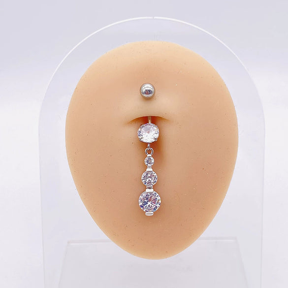 Stainless Steel Women's Body Piercing Jewelry Navel Ring With Heartshaped Butterfly Starshaped Leaves Pendant Alloy Inlaid Artificial And Semiprecious Stones Electroplated