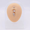 Stainless Steel Women's Body Piercing Jewelry Navel Ring With Heartshaped Butterfly Starshaped Leaves Pendant Alloy Inlaid Artificial And Semiprecious Stones Electroplated