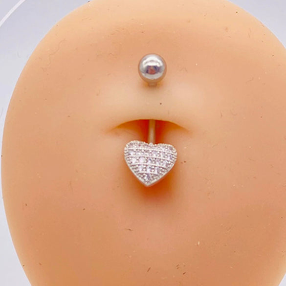 Stainless Steel Women's Body Piercing Jewelry Navel Ring With Heartshaped Butterfly Starshaped Leaves Pendant Alloy Inlaid Artificial And Semiprecious Stones Electroplated