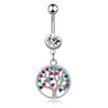 Stainless Steel Women's Body Piercing Jewelry Navel Ring With Heartshaped Butterfly Starshaped Leaves Pendant Alloy Inlaid Artificial And Semiprecious Stones Electroplated