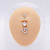 Stainless Steel Women's Body Piercing Jewelry Navel Ring With Heartshaped Butterfly Starshaped Leaves Pendant Alloy Inlaid Artificial And Semiprecious Stones Electroplated