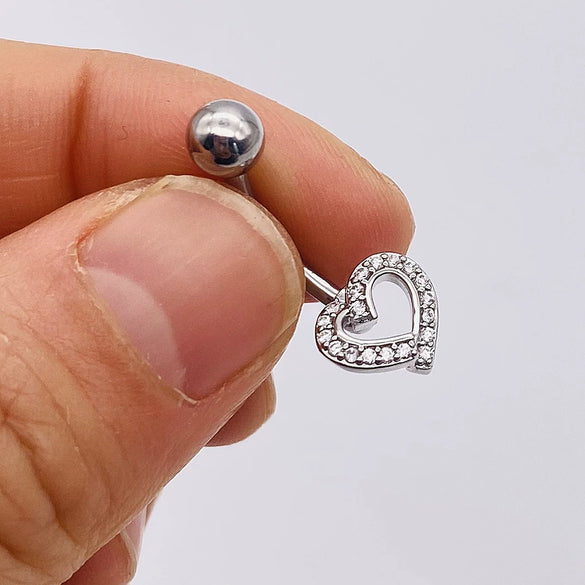 Stainless Steel Women's Body Piercing Jewelry Navel Ring With Heartshaped Butterfly Starshaped Leaves Pendant Alloy Inlaid Artificial And Semiprecious Stones Electroplated