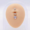 Stainless Steel Women's Body Piercing Jewelry Navel Ring With Heartshaped Butterfly Starshaped Leaves Pendant Alloy Inlaid Artificial And Semiprecious Stones Electroplated