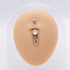 Stainless Steel Women's Body Piercing Jewelry Navel Ring With Heartshaped Butterfly Starshaped Leaves Pendant Alloy Inlaid Artificial And Semiprecious Stones Electroplated