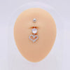 Stainless Steel Women's Body Piercing Jewelry Navel Ring With Heartshaped Butterfly Starshaped Leaves Pendant Alloy Inlaid Artificial And Semiprecious Stones Electroplated