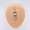Stainless Steel Women's Body Piercing Jewelry Navel Ring With Heartshaped Butterfly Starshaped Leaves Pendant Alloy Inlaid Artificial And Semiprecious Stones Electroplated