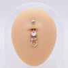 Stainless Steel Women's Body Piercing Jewelry Navel Ring With Heartshaped Butterfly Starshaped Leaves Pendant Alloy Inlaid Artificial And Semiprecious Stones Electroplated