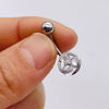 Stainless Steel Women's Body Piercing Jewelry Navel Ring With Heartshaped Butterfly Starshaped Leaves Pendant Alloy Inlaid Artificial And Semiprecious Stones Electroplated