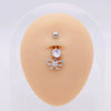 Stainless Steel Women's Body Piercing Jewelry Navel Ring With Heartshaped Butterfly Starshaped Leaves Pendant Alloy Inlaid Artificial And Semiprecious Stones Electroplated