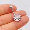 Stainless Steel Women's Body Piercing Jewelry Navel Ring With Heartshaped Butterfly Starshaped Leaves Pendant Alloy Inlaid Artificial And Semiprecious Stones Electroplated