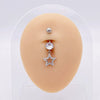Stainless Steel Women's Body Piercing Jewelry Navel Ring With Heartshaped Butterfly Starshaped Leaves Pendant Alloy Inlaid Artificial And Semiprecious Stones Electroplated
