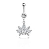 Stainless Steel Women's Body Piercing Jewelry Navel Ring With Heartshaped Butterfly Starshaped Leaves Pendant Alloy Inlaid Artificial And Semiprecious Stones Electroplated