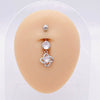 Stainless Steel Women's Body Piercing Jewelry Navel Ring With Heartshaped Butterfly Starshaped Leaves Pendant Alloy Inlaid Artificial And Semiprecious Stones Electroplated