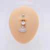 Stainless Steel Women's Body Piercing Jewelry Navel Ring With Heartshaped Butterfly Starshaped Leaves Pendant Alloy Inlaid Artificial And Semiprecious Stones Electroplated