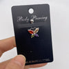 Stainless Steel Women's Body Piercing Jewelry Navel Ring With Heartshaped Butterfly Starshaped Leaves Pendant Alloy Inlaid Artificial And Semiprecious Stones Electroplated
