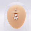 Stainless Steel Women's Body Piercing Jewelry Navel Ring With Heartshaped Butterfly Starshaped Leaves Pendant Alloy Inlaid Artificial And Semiprecious Stones Electroplated