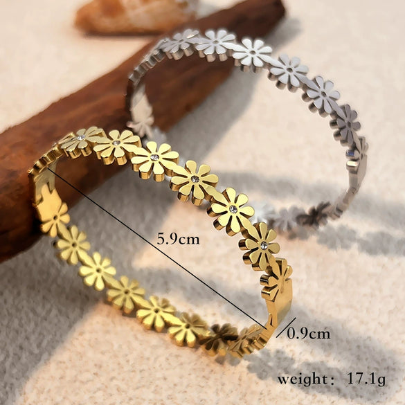 Stainless Steel Women's Bracelets Retro Geometric Electroplated Jewelry