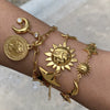 Stainless Steel Women's Casual Minimalist Bracelet With Star And Geometric Pattern Electroplated