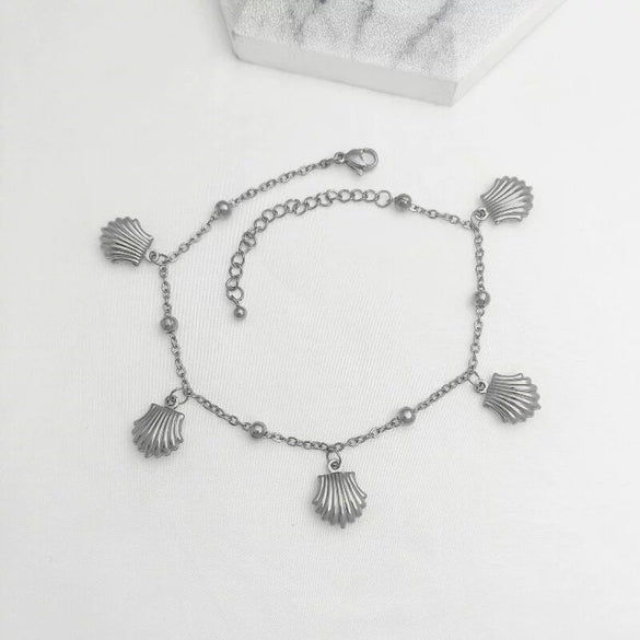 Stainless Steel Women's Dolphin Starfish Shell Anklet Accessories Fashionable Highend Niche Light Luxury