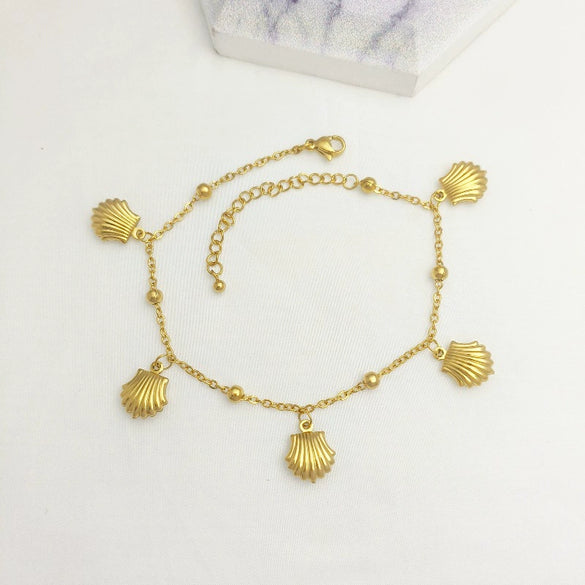 Stainless Steel Women's Dolphin Starfish Shell Anklet Accessories Fashionable Highend Niche Light Luxury