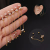 Stainless Steel Women's Double Ear Hole Ear Bone Nail Earrings With Flower Pattern And Electroplating Design