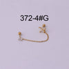 Stainless Steel Women's Double Ear Hole Ear Bone Nail Earrings With Flower Pattern And Electroplating Design
