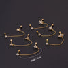 Stainless Steel Women's Double Ear Hole Ear Bone Nail Earrings With Flower Pattern And Electroplating Design