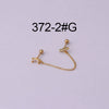 Stainless Steel Women's Double Ear Hole Ear Bone Nail Earrings With Flower Pattern And Electroplating Design