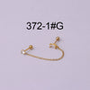 Stainless Steel Women's Double Ear Hole Ear Bone Nail Earrings With Flower Pattern And Electroplating Design