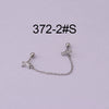 Stainless Steel Women's Double Ear Hole Ear Bone Nail Earrings With Flower Pattern And Electroplating Design