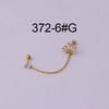Stainless Steel Women's Double Ear Hole Ear Bone Nail Earrings With Flower Pattern And Electroplating Design