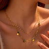 Stainless Steel Women's Doublelayer Pendant Necklace With Natural Stone Electroplating Fashion Style