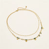 Stainless Steel Women's Doublelayer Pendant Necklace With Natural Stone Electroplating Fashion Style